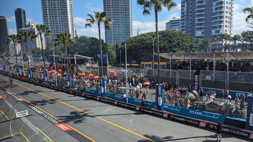 Pit straight from the timing room at 2023 Gold Coast 500